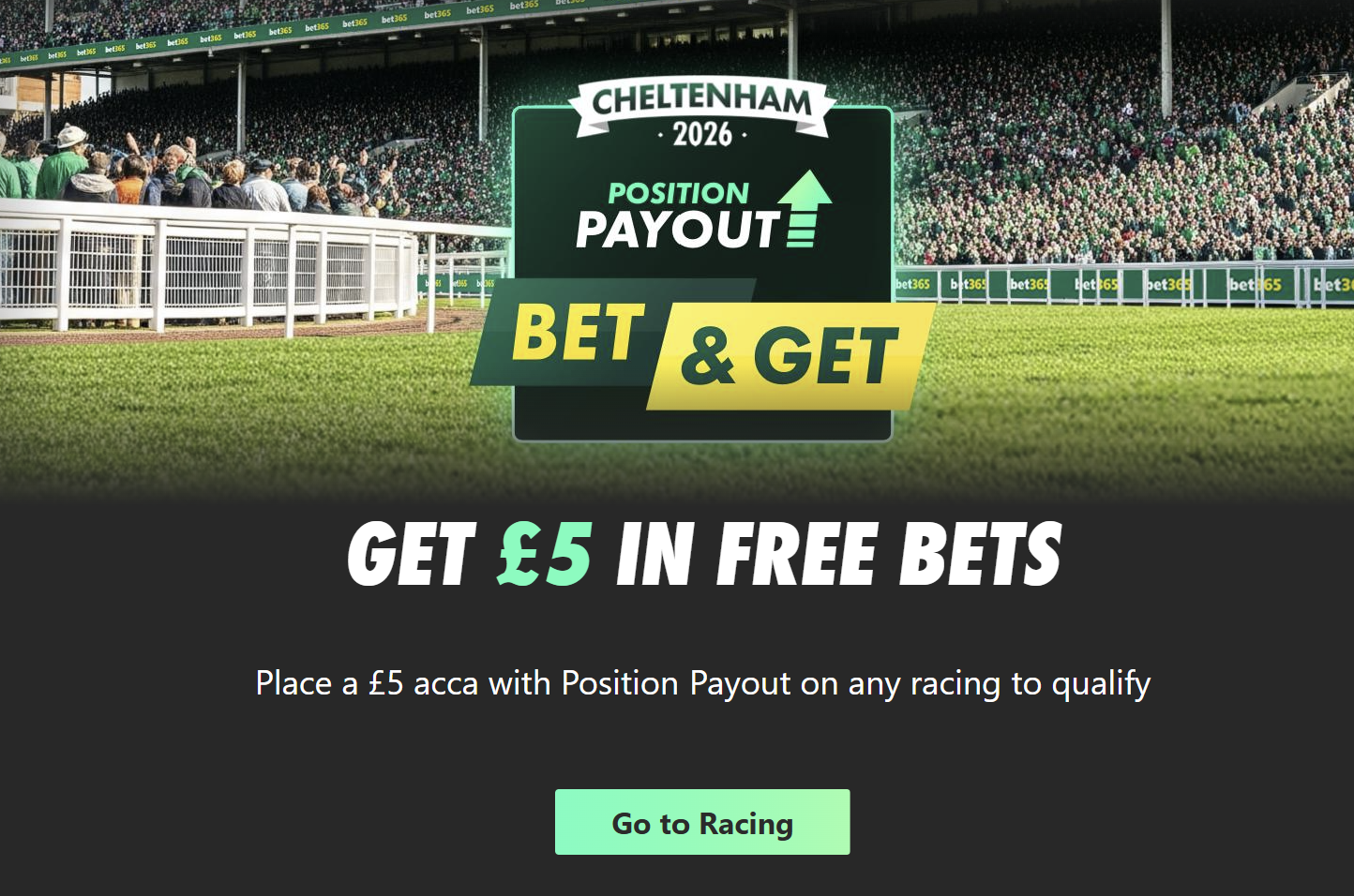 bet365 bet builder free bet on day two at Cheltenham